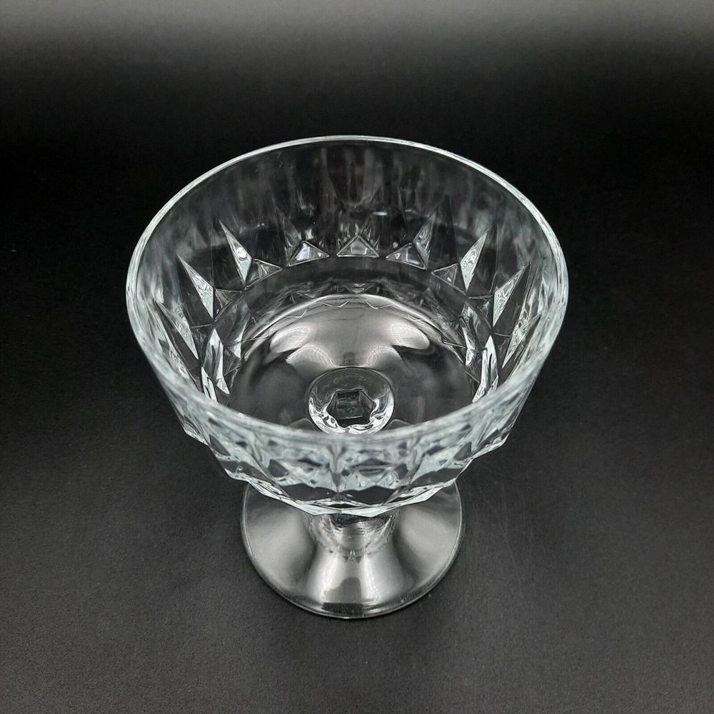 Arcoroc France Arctic Pattern Glass Dessert Champagne Set Of 5 Pressed Crystal - Picture 4 of 6
